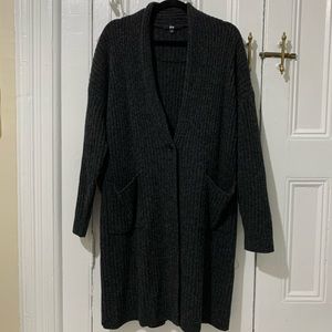 long sleeve long grey cardigan